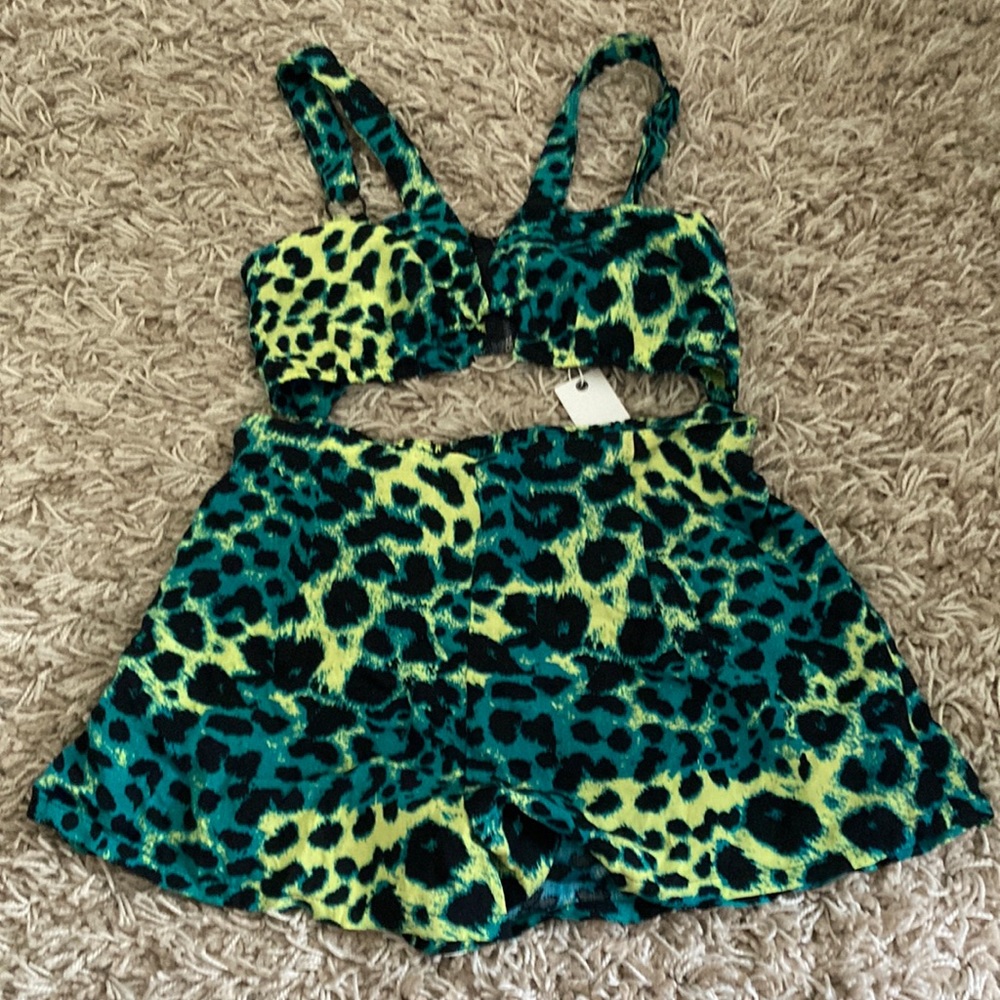 Colorful cheetah romper